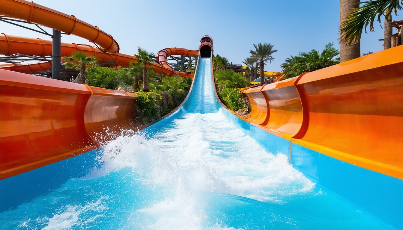 Thrilling water slides at Aquaventure World Dubai
